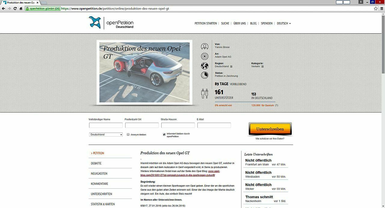 Petition: Opel soll diesen GT bauen
