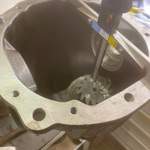 Einmessen des Kegelrades im Omega B V8 Diff.