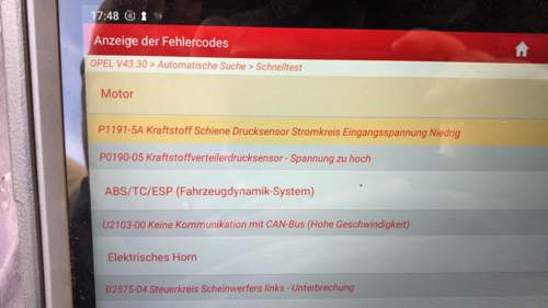 Fehlercodes