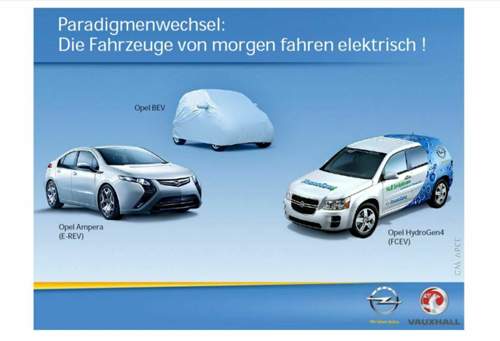 Screenshot aus einem Vortrag des Opel-Managers Enno Fuchs: 2011 schien der kleine Elektro-Opel nur eine Frage der Zeit