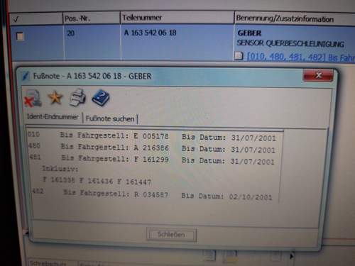 W203 Geber Querbeschleunigung
