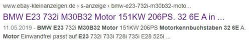 Bmw-e23 motor
