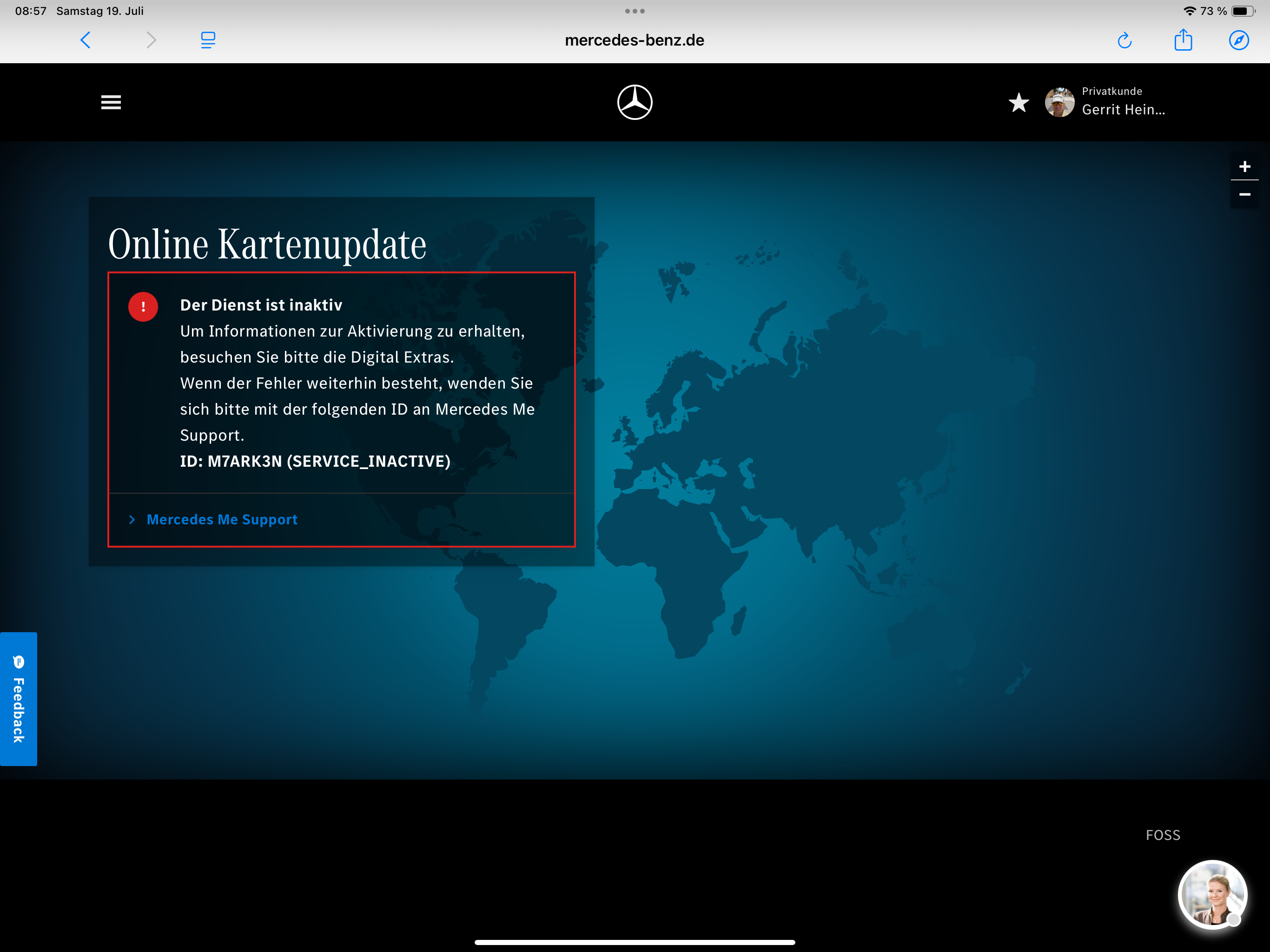 Over the air Updates funktionieren nicht.