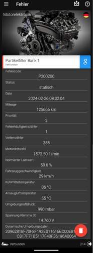 Screenshot Fehler OBDeleven