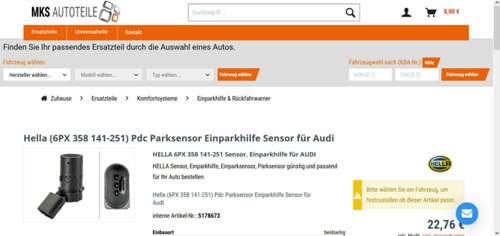 HELLA 6PX 358 141-251 Sensor, Einparkhil