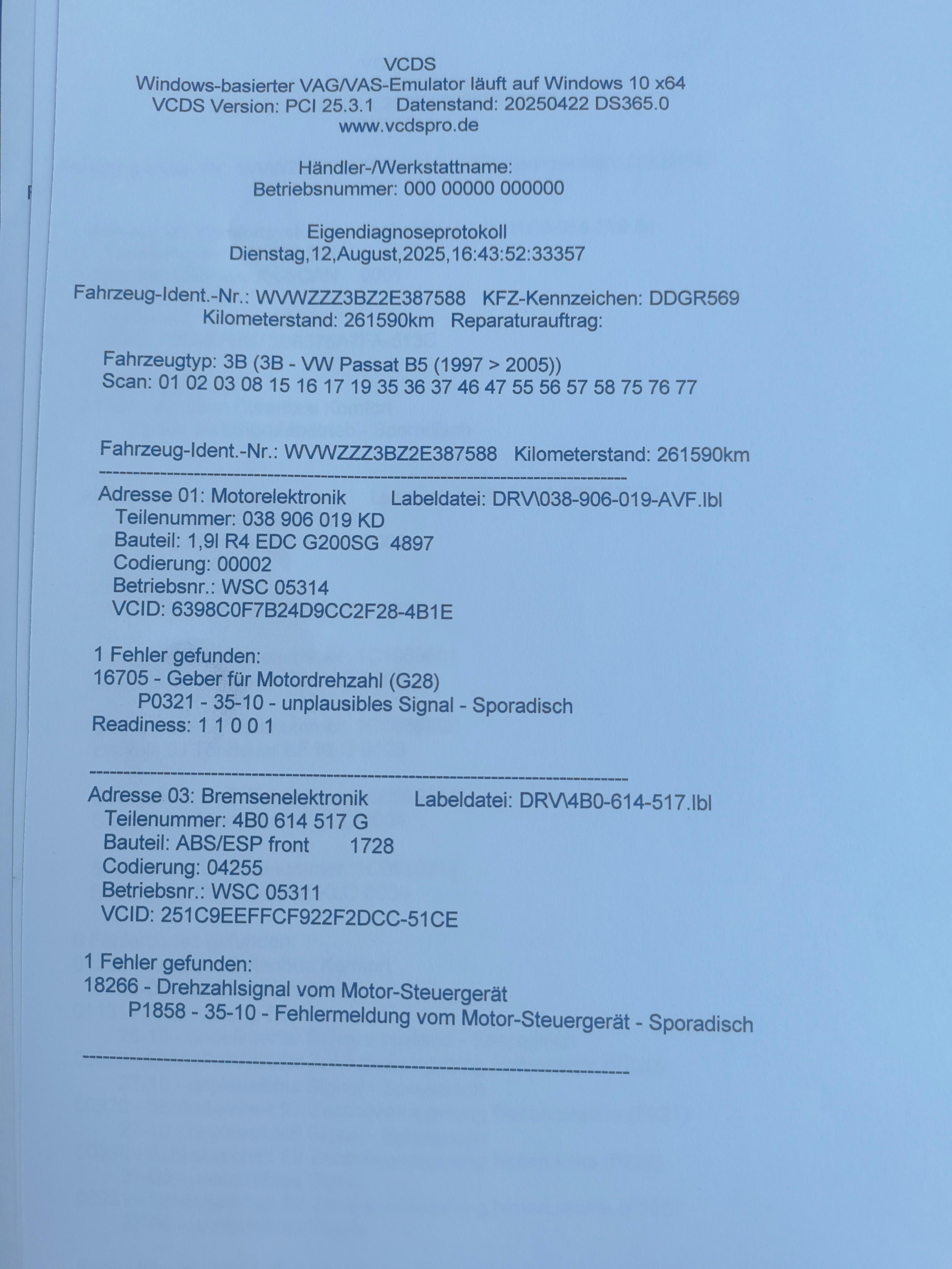 Passat 3BG Turbo Pfeiffen