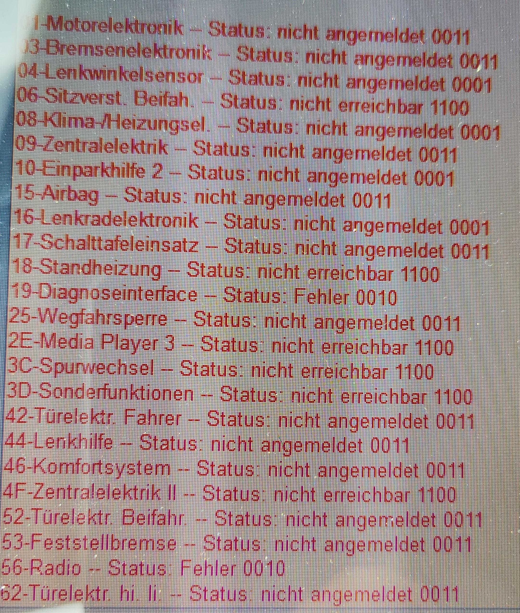 Passat cc nach Problemen vom zündschloss nun noch mehr Probleme (Gateway voll mit fehlern)