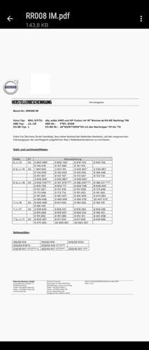 Homologation 850/V70 EG Typgen. bis *13