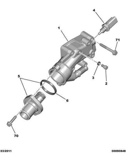 Thermostatgehäuse mit Temperaturfühler