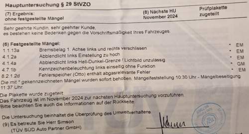 TÜV Bericht