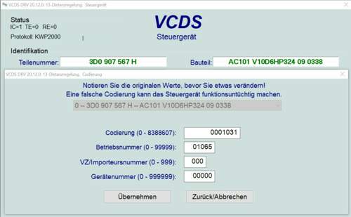 Phaeton ACC Codierung