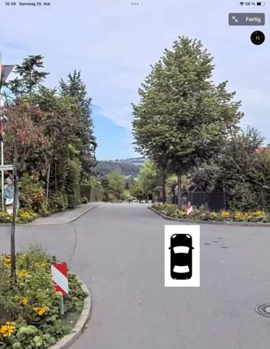 Fahrzeugstandort bei Phantombremsung