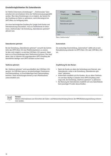 Einstellmöglichkeiten für Datendienste