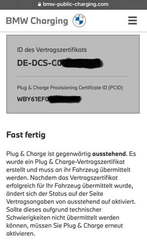 BC BMW-Ladevertrag