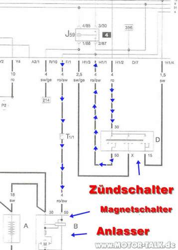 Anlasser-batterie-zuendschalter