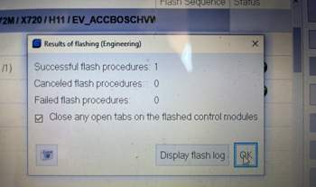 Flashen der Entwicklerversion beendet