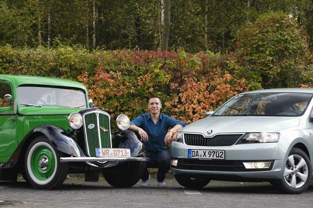 Škoda Rapid: Links 1934, rechts 2012