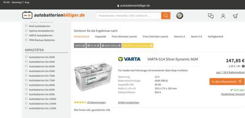 Webside Batterie Günstiger