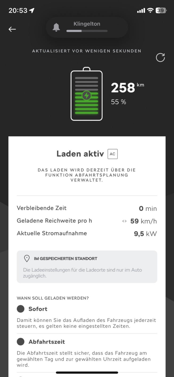 Problem beim Laden zur Abfahrtszeit