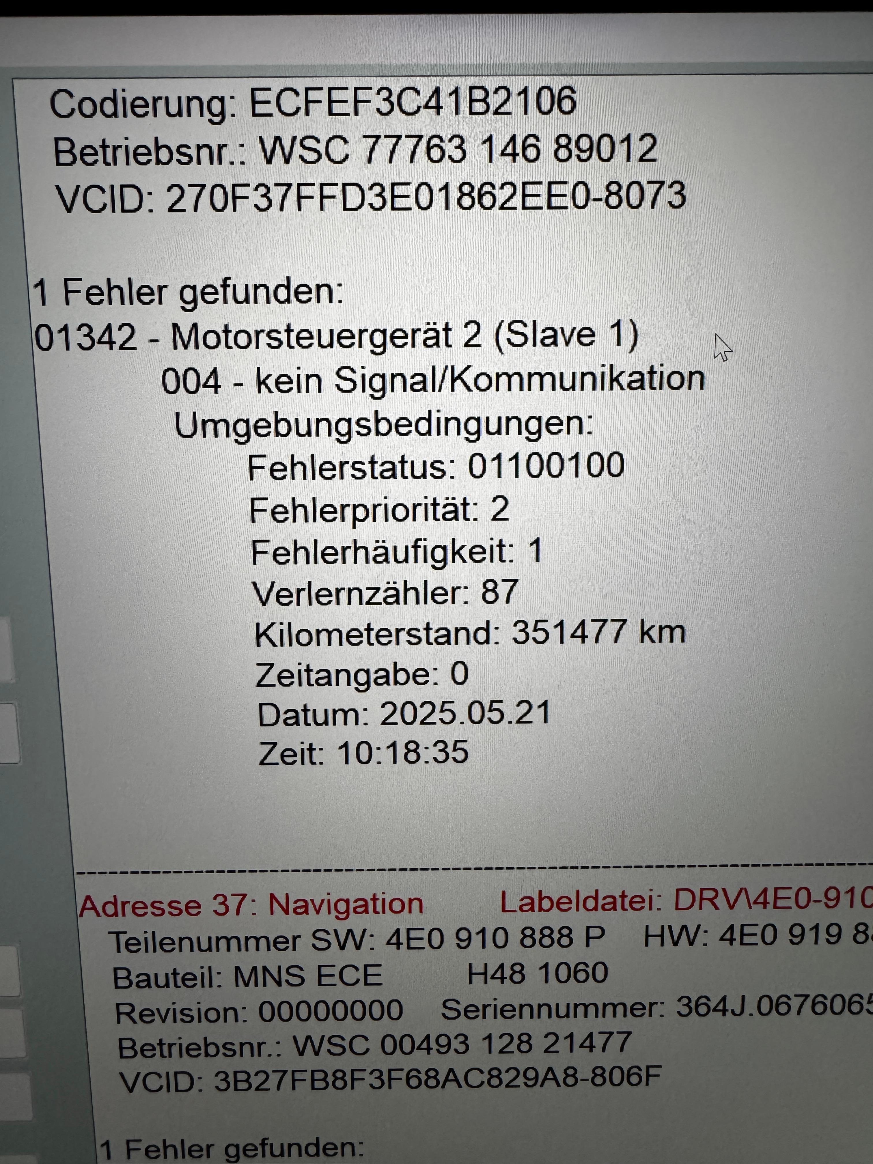 Problem mit Audi A6 4f Bpp Weißer sporadischer Qualm