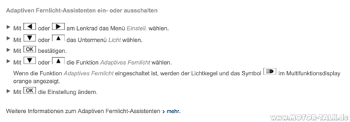 Fernlichtmanual