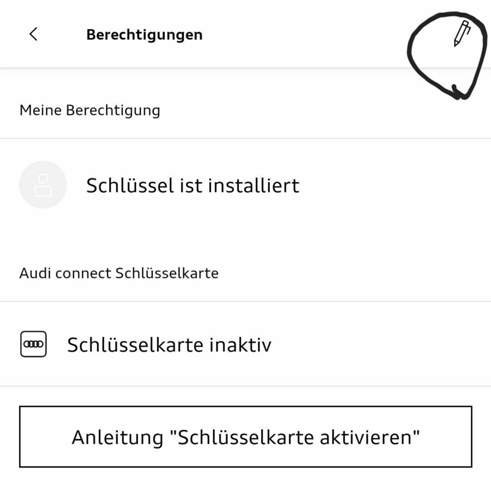 Audi connect Schlüssel