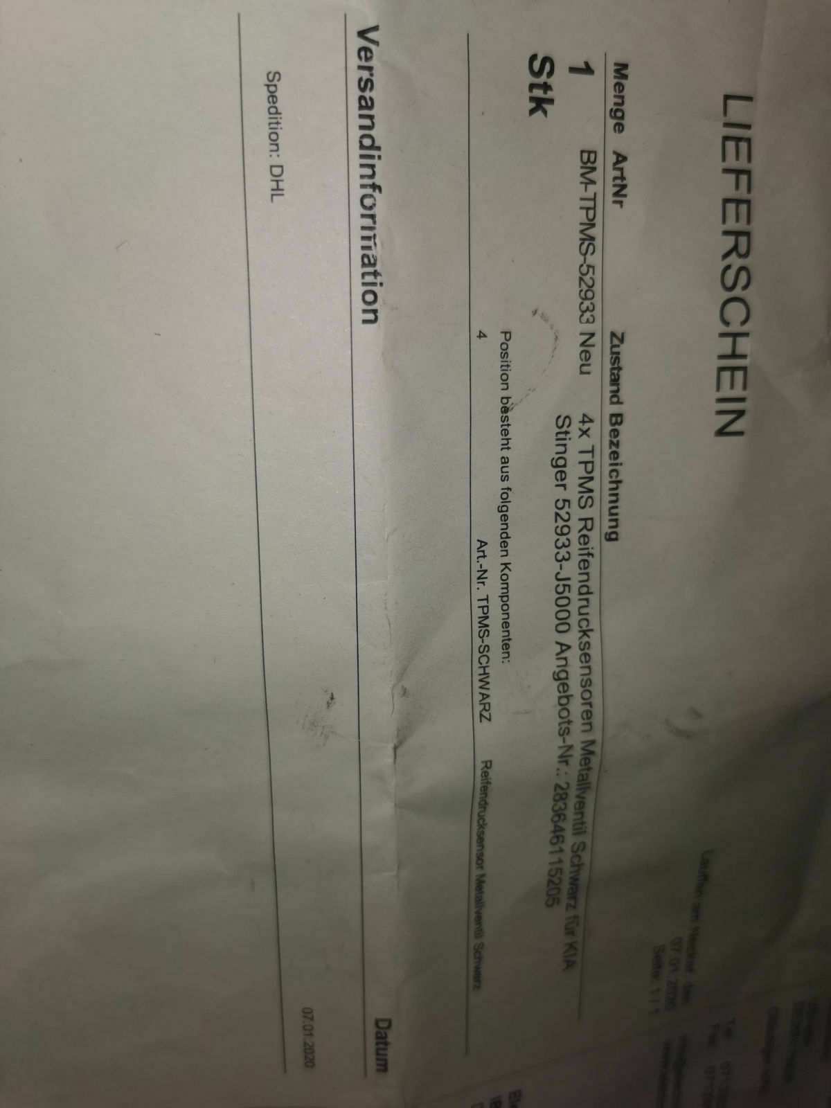 Probleme mit TPMS-/RDKS-Reifendrucksensoren von Electronicx GmbH (Ebay)