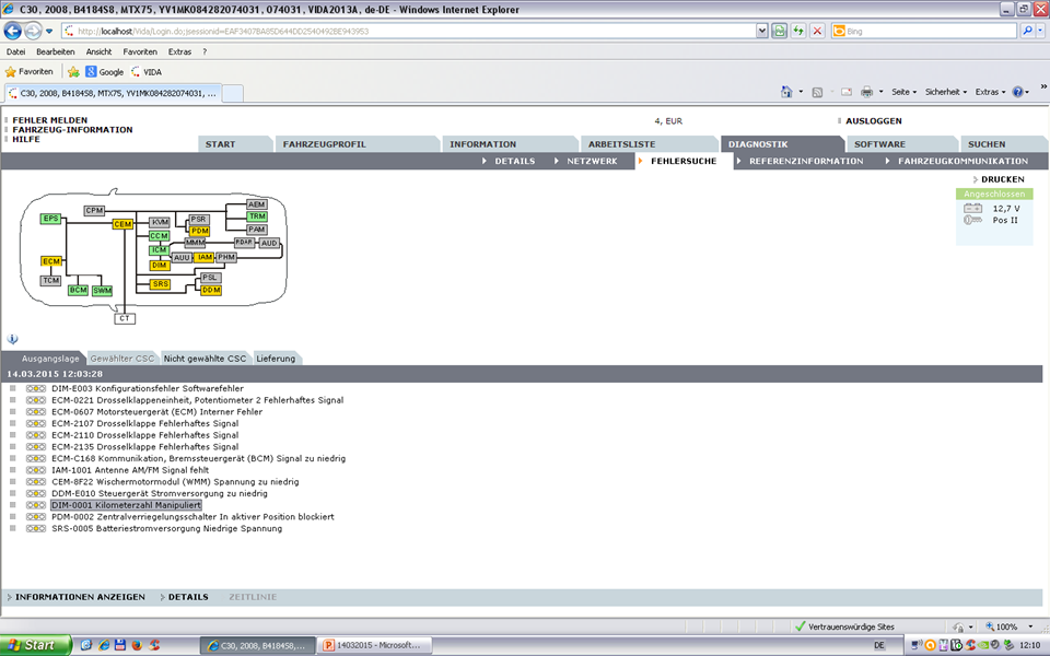 Probleme seit Service 2.0 V70 T6 Modell 2008