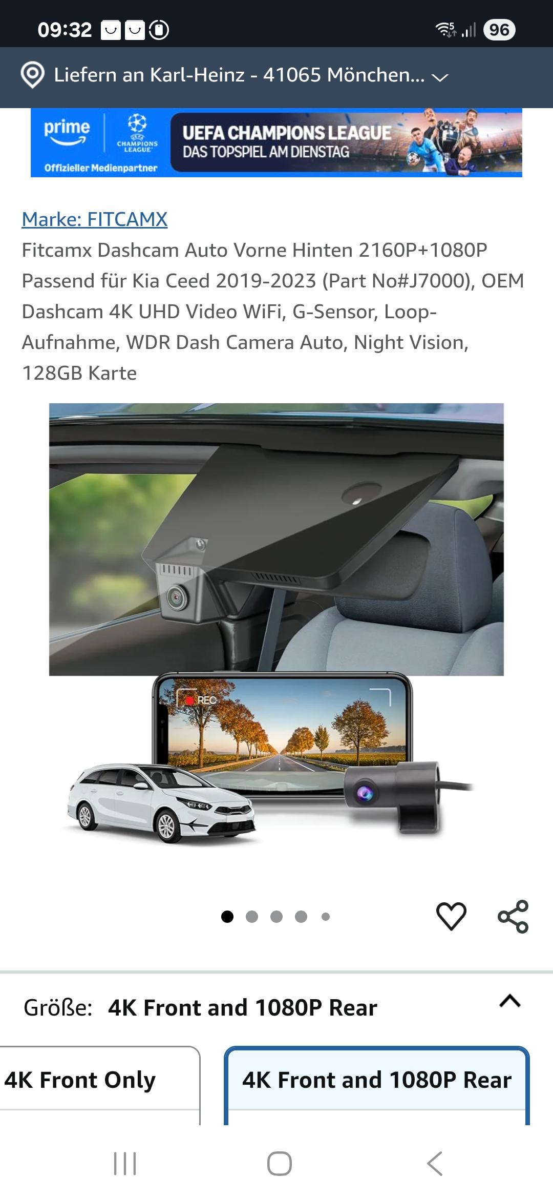 Proceed dashcam fitcamx