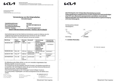 Schreiben KIA