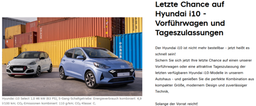 Letzte Chance auf Hyundai i10