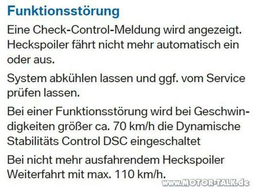 Aktiver-heckspoiler-funktionsstoerung