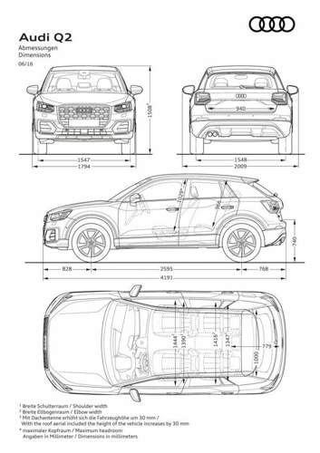 Audiq2-abmessungen
