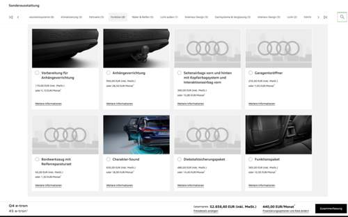 Sonderausstattung im Konfigurator
