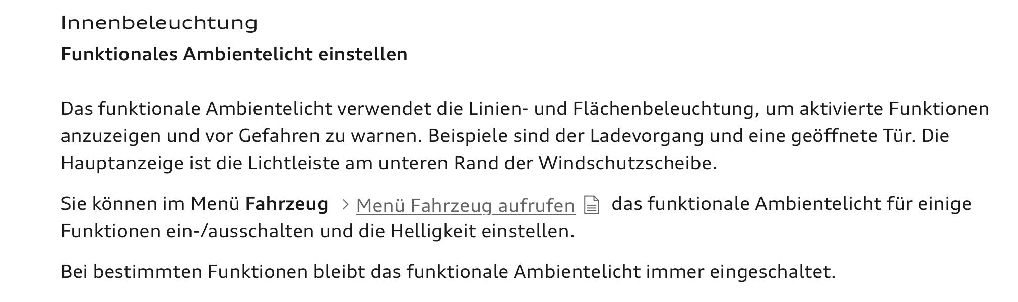 Q6 E-Tron Ambientebeleuchtung
