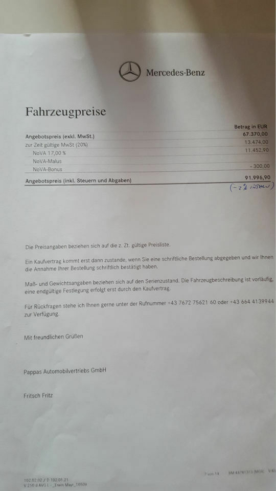 Qualitätsprobleme und Konstruktionsfehler einer Großraumlimousine, das Beste oder besser nichts?