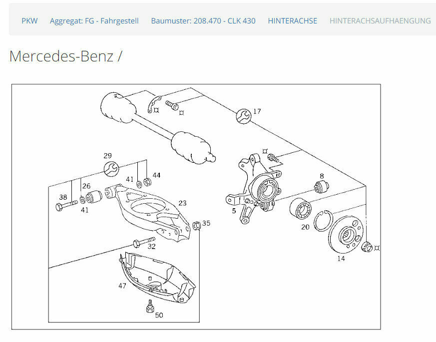 Querlenkerbuchsen Hinterachse