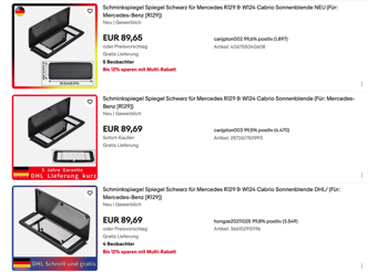 R129 Schminkspiegel kostengünstiger Ersatz