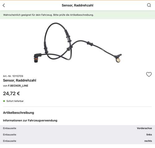 Radsensor Produktbild