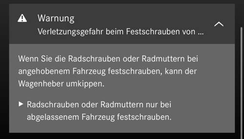 Wagenheber Kippgefahr