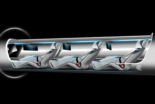 Bis zu 28 Personen sollen in den Hyperloop-Kapseln mit bis zu 1.220 km/h durch eine Röhre sausen