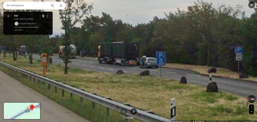 Streitgieren, LKW-Parkstreifen