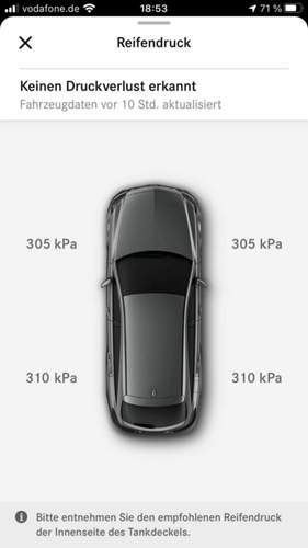 Mercedes ME Reifendruckanzeige