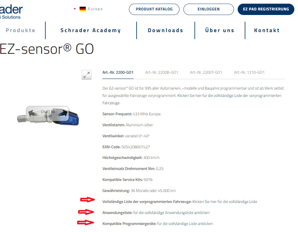 RDKS Reifendrucksensor welche Teile-Nummer?