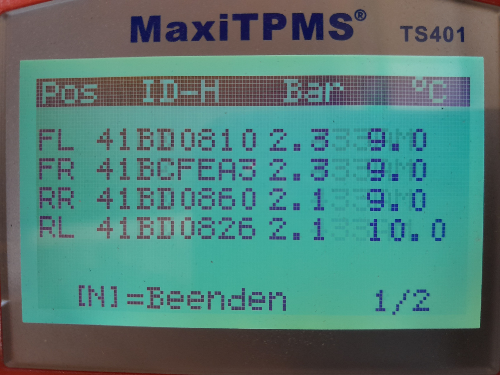 RDKS Sensoren spinnen