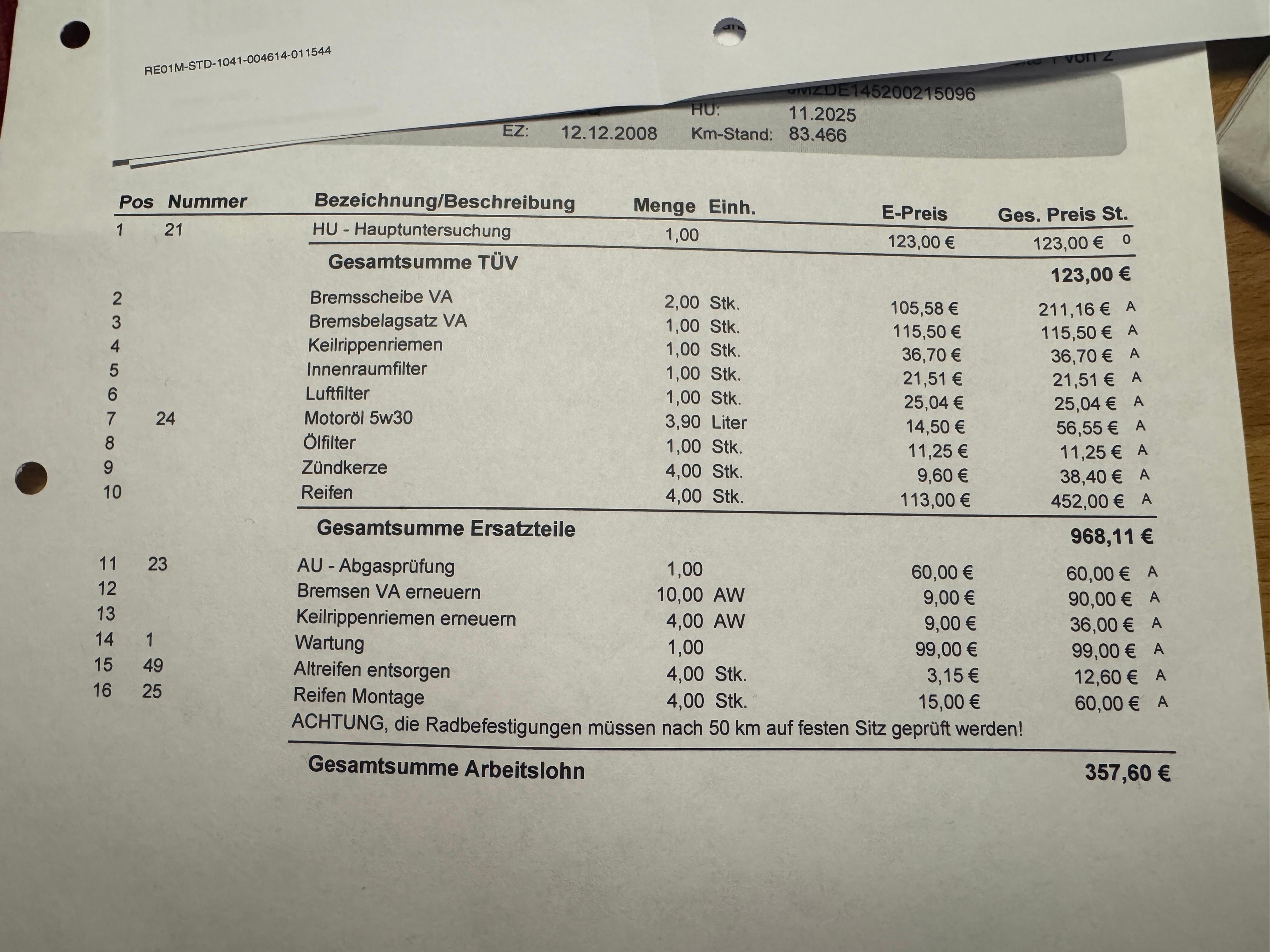 Rechnungsbetrag 1700 € zu hoch?