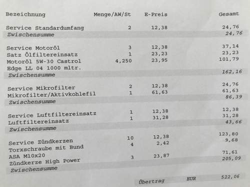 Rechnungsausschnitt