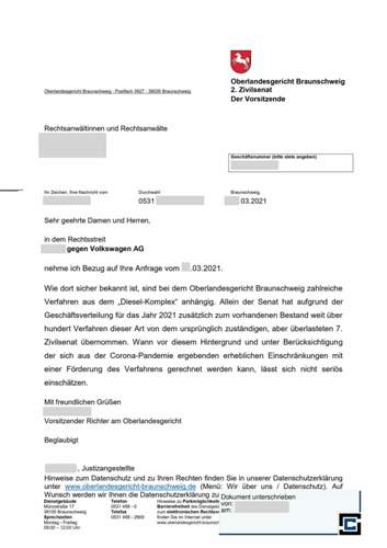 Antwort OLG BS 03.2021