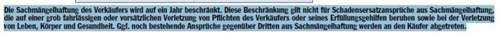 Gewährleistung G an P