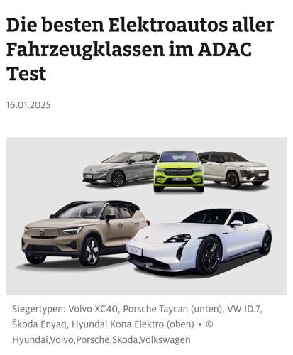 Die besten E-Autos 2024